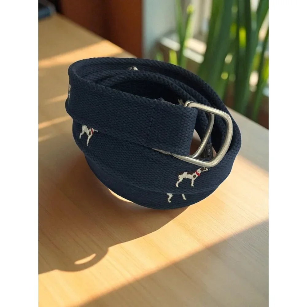 Lands’ End Boys D-Ring Dog Pattern Belt